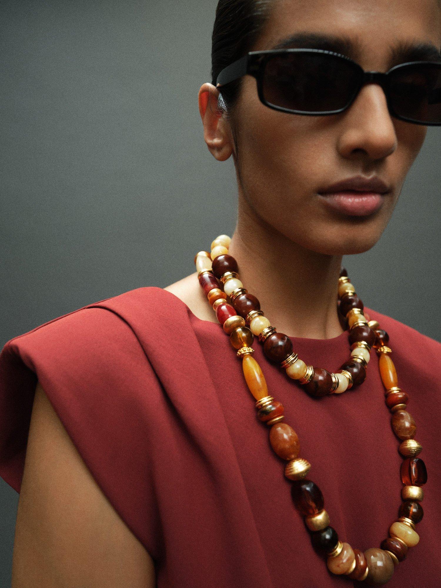 Product image 6 of 8, which shows Mango Stereo Sleeveless Round Neck T-Shirt, Medium Orange, 4