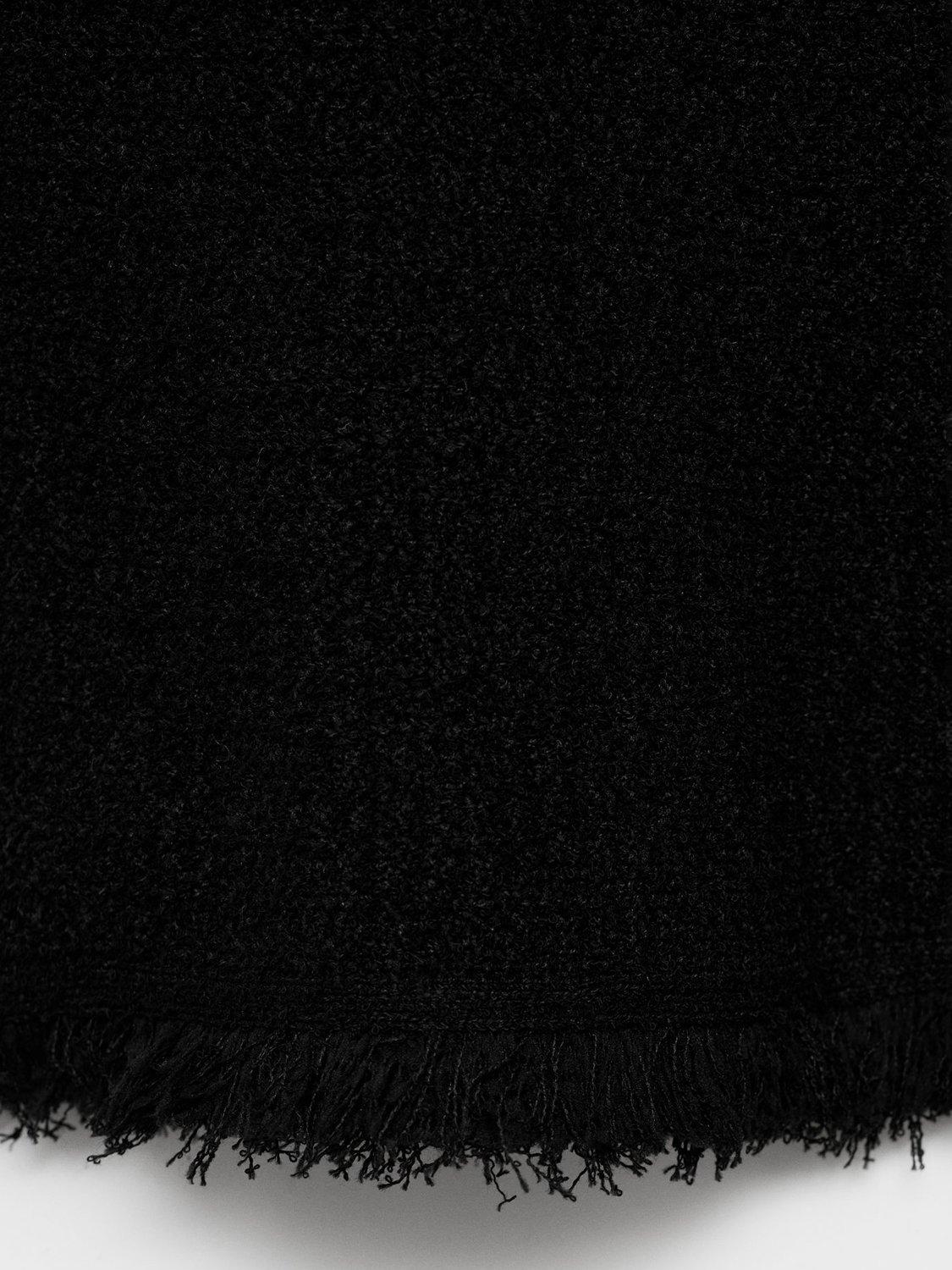 Product image 5 of 8, which shows Mango Fringes Textured Mini Skirt, Black, L