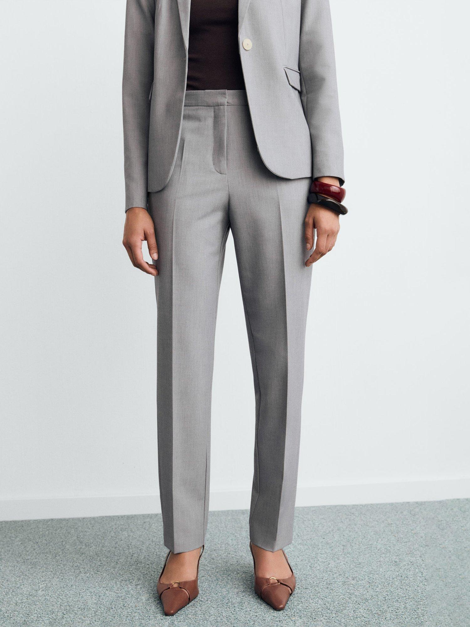 Product image 1 of 5, which shows Mango Borevi Tailored Trousers, Grey, 10