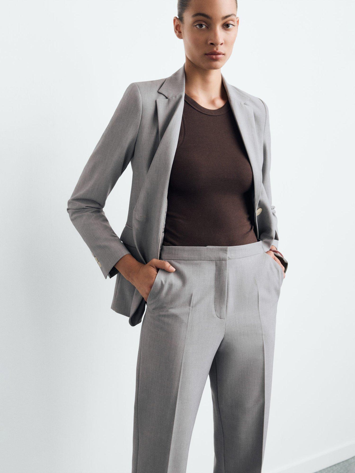 Product image 4 of 5, which shows Mango Borevi Tailored Trousers, Grey, 10