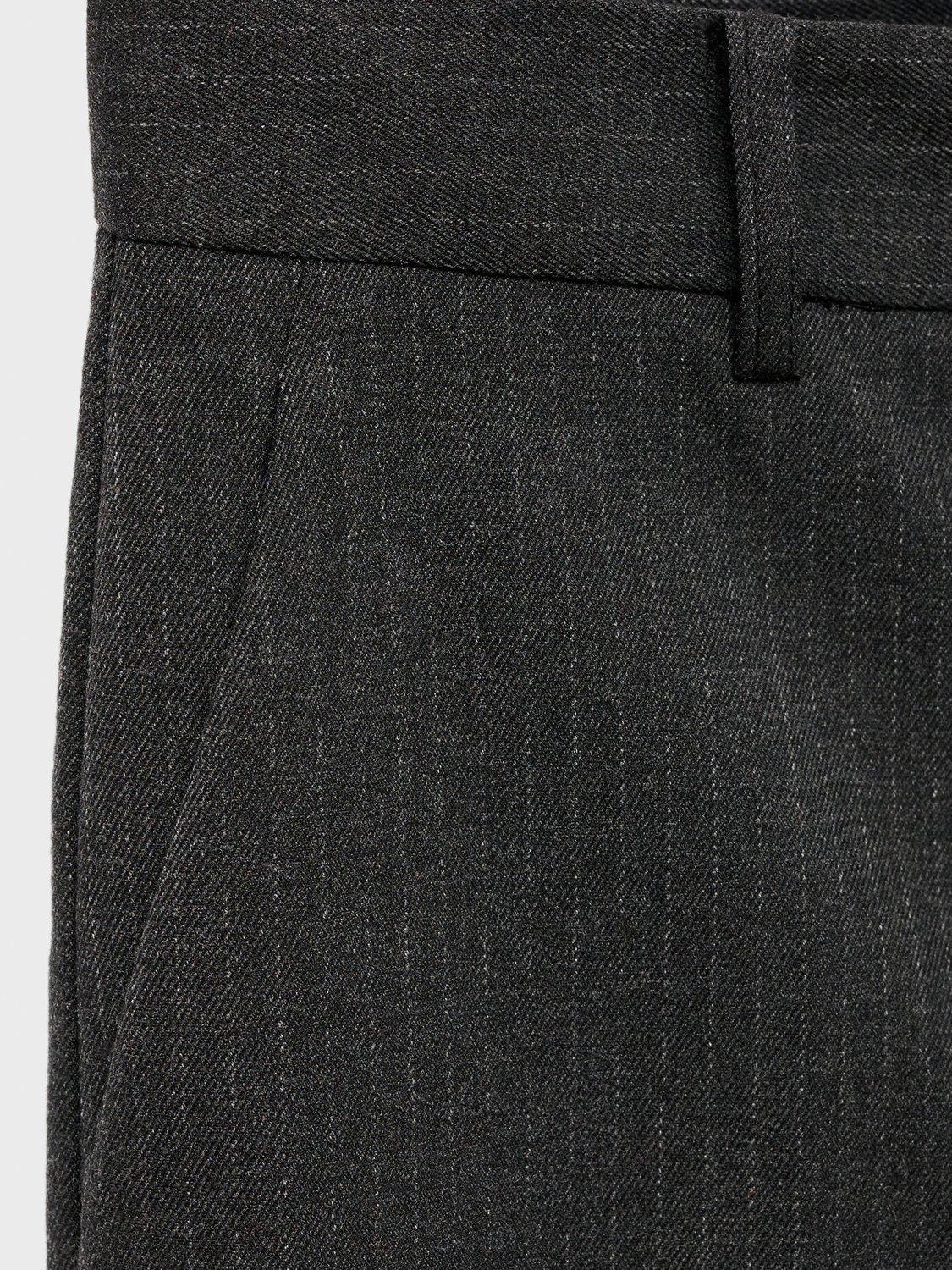 Product image 5 of 9, which shows Mango Newarm Pinstripe Cropped Trousers, Grey, 10