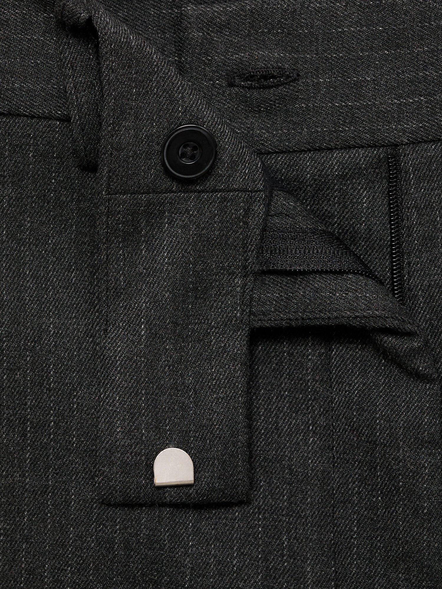 Product image 9 of 9, which shows Mango Newarm Pinstripe Cropped Trousers, Grey, 10