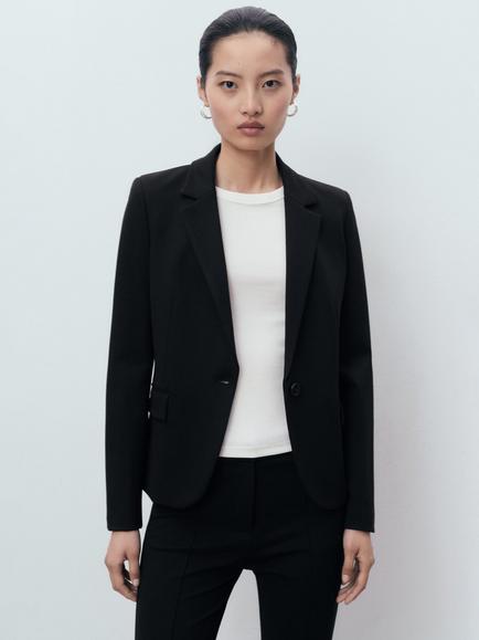 Mango Paloma Mid Rise Straight Trousers, Black