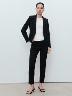 Mango Paloma Mid Rise Straight Trousers - view 2, Black