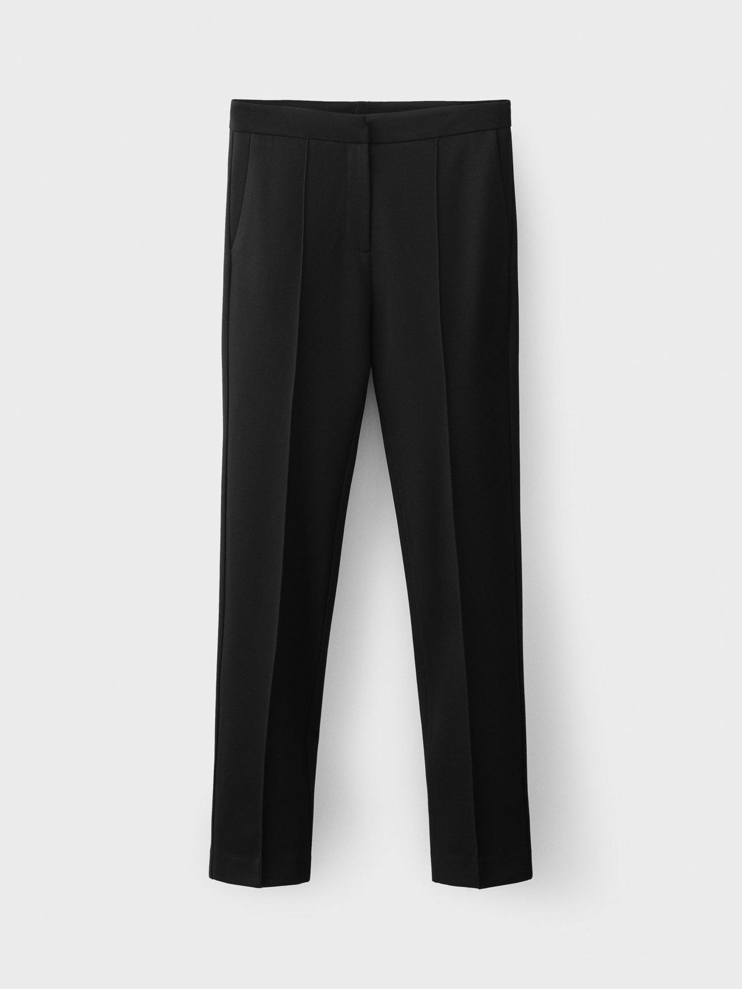 Product image 3 of 8, which shows Mango Paloma Mid Rise Straight Trousers, Black, 10