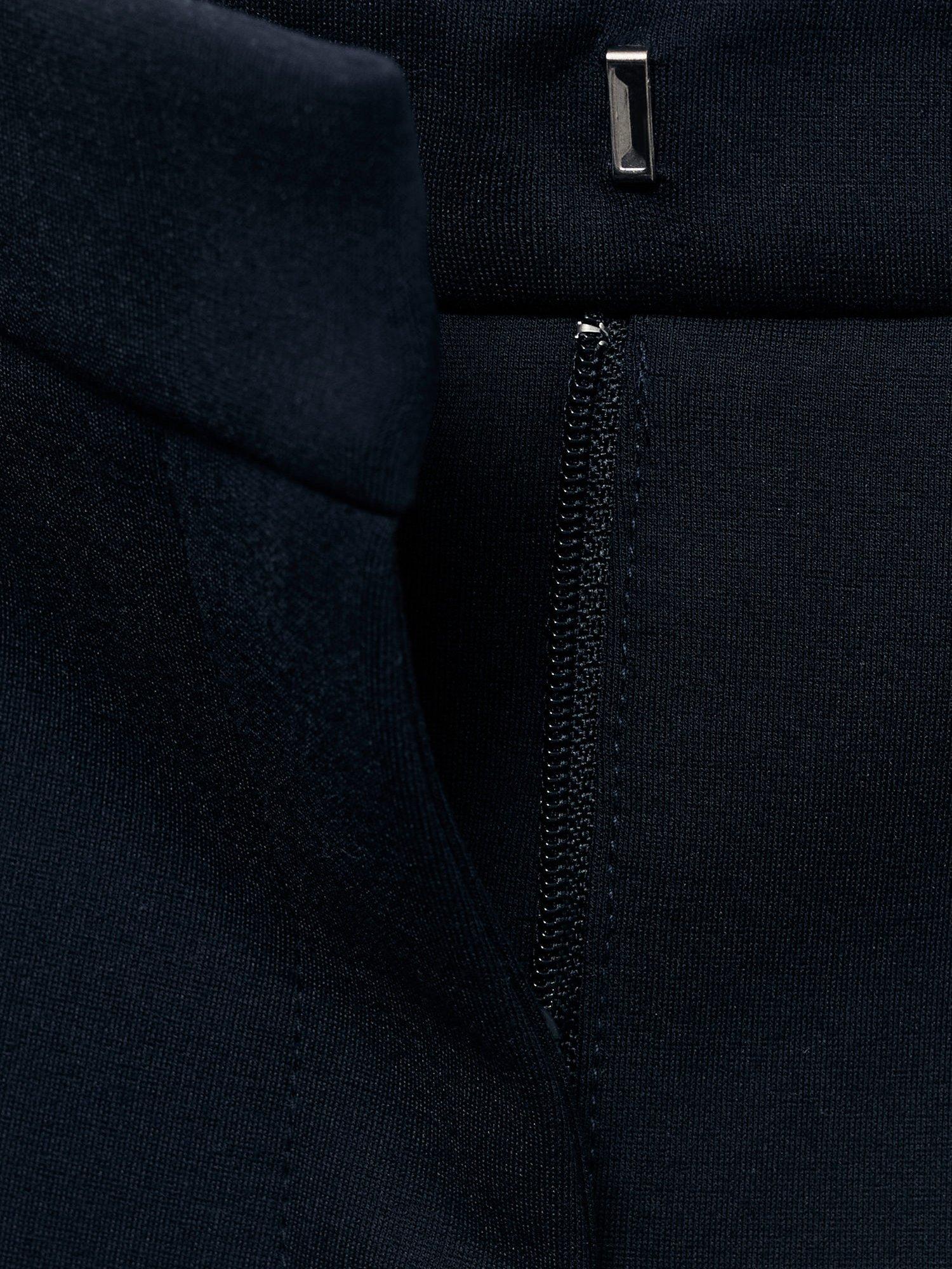 Product image 7 of 7, which shows Mango Paloma Mid Rise Straight Trousers, Navy, 4