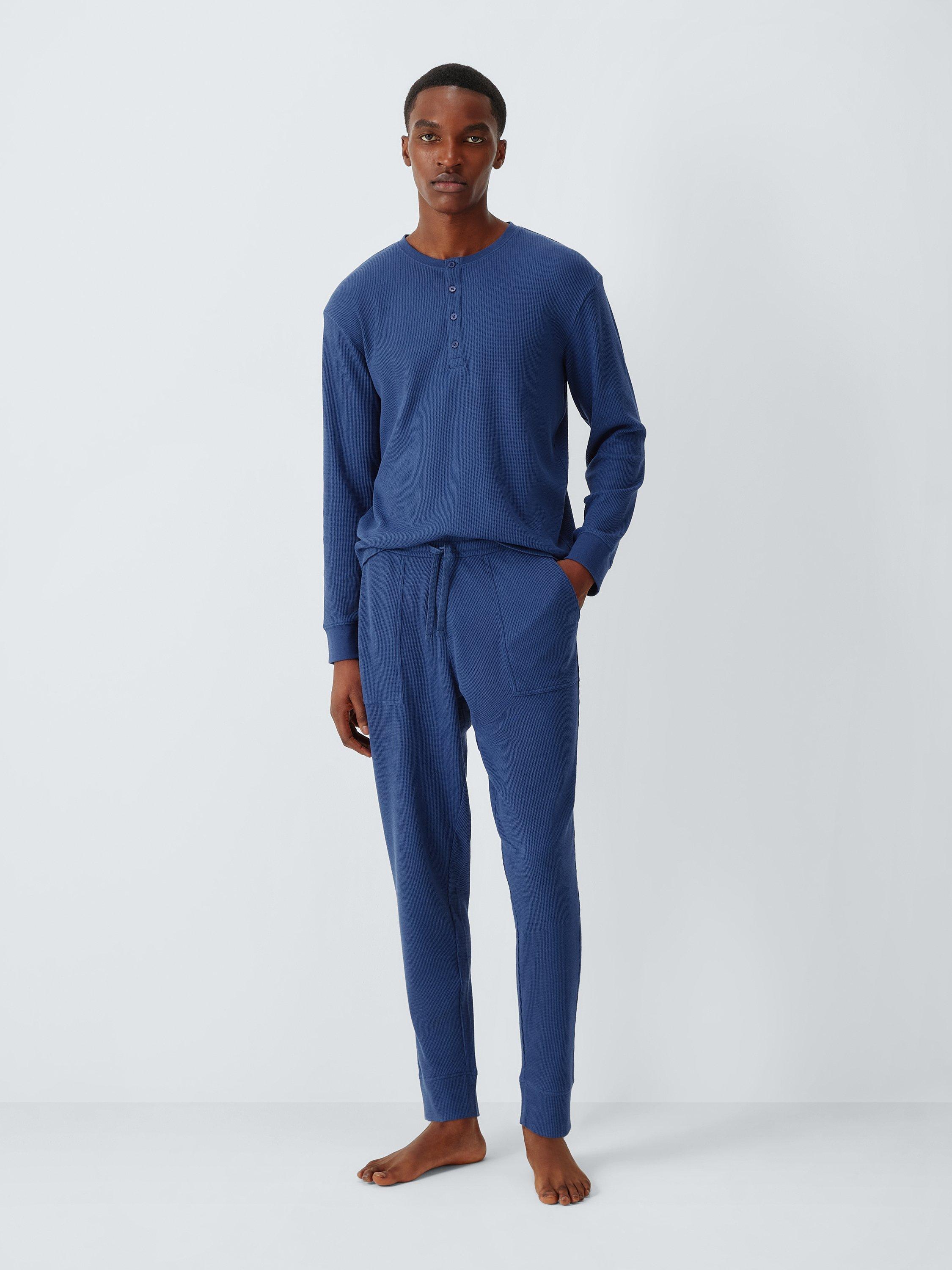 Product image 3 of 6, which shows John Lewis Waffle Lounge Joggers, Blue Navy, S
