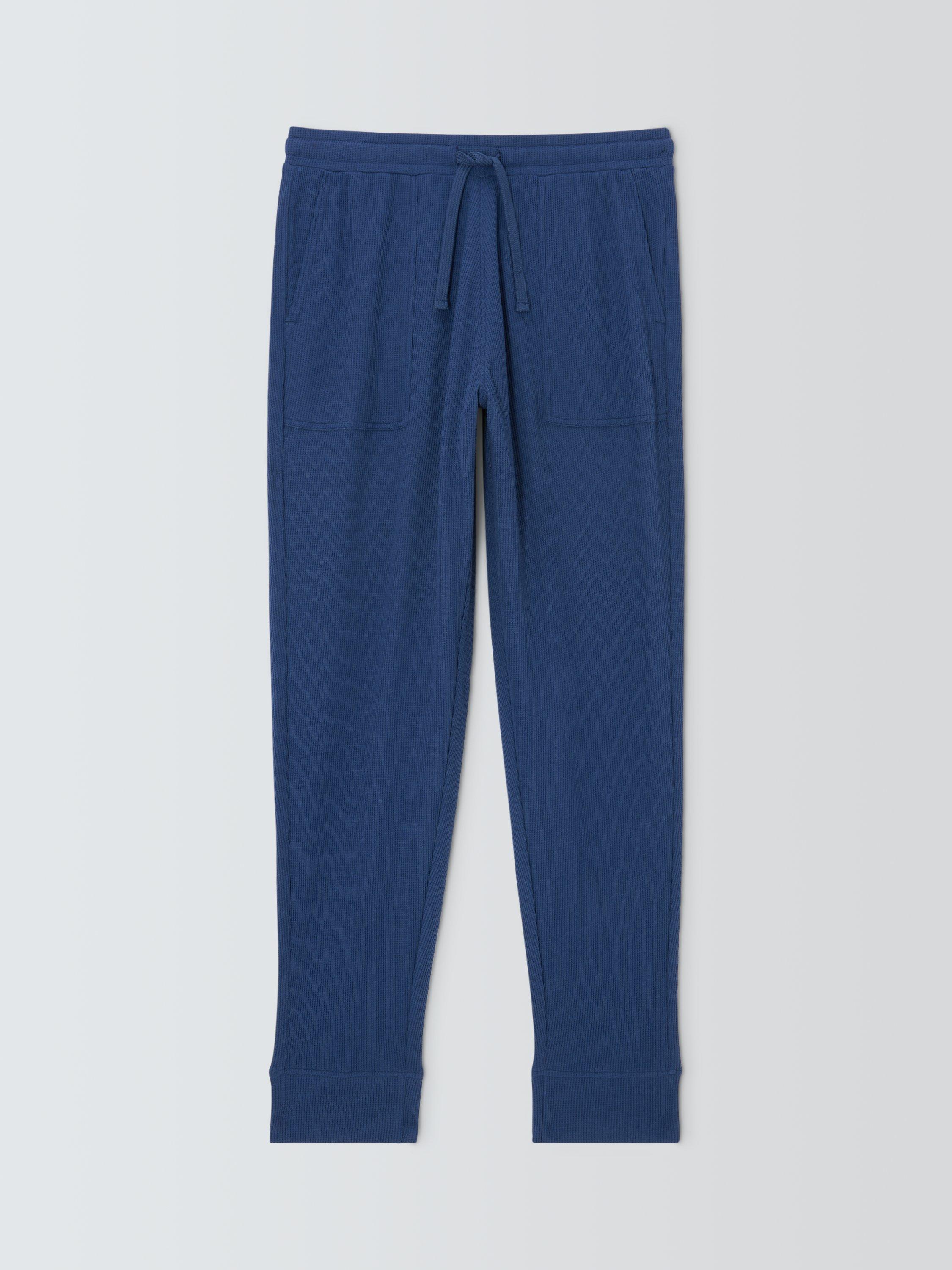 Product image 4 of 6, which shows John Lewis Waffle Lounge Joggers, Blue Navy, S