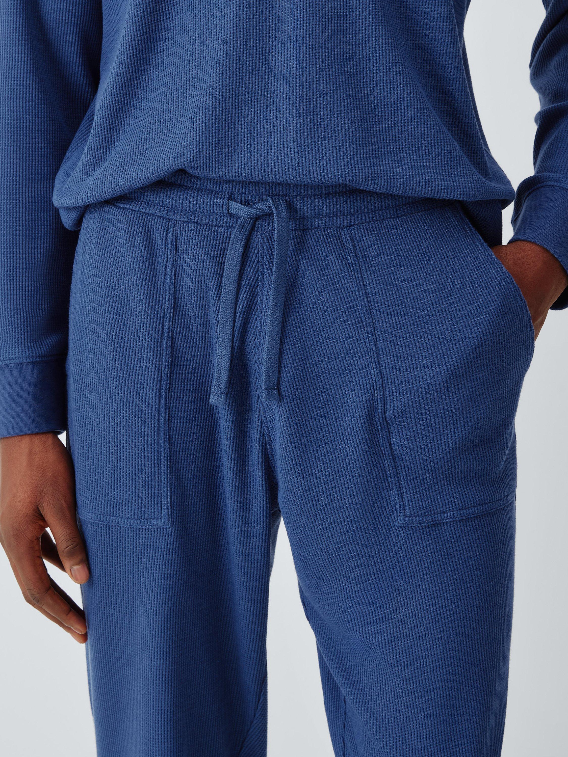 Product image 5 of 6, which shows John Lewis Waffle Lounge Joggers, Blue Navy, S