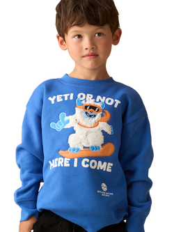 Angel & Rocket Kids' Cotton Blend Yeti Print Sweatshirt, Blue, Blue