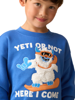 Angel & Rocket Kids' Cotton Blend Yeti Print Sweatshirt, Blue - view 2, Blue