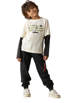 Angel & Rocket Kids' Cargo Joggers, Black - view 2, Black