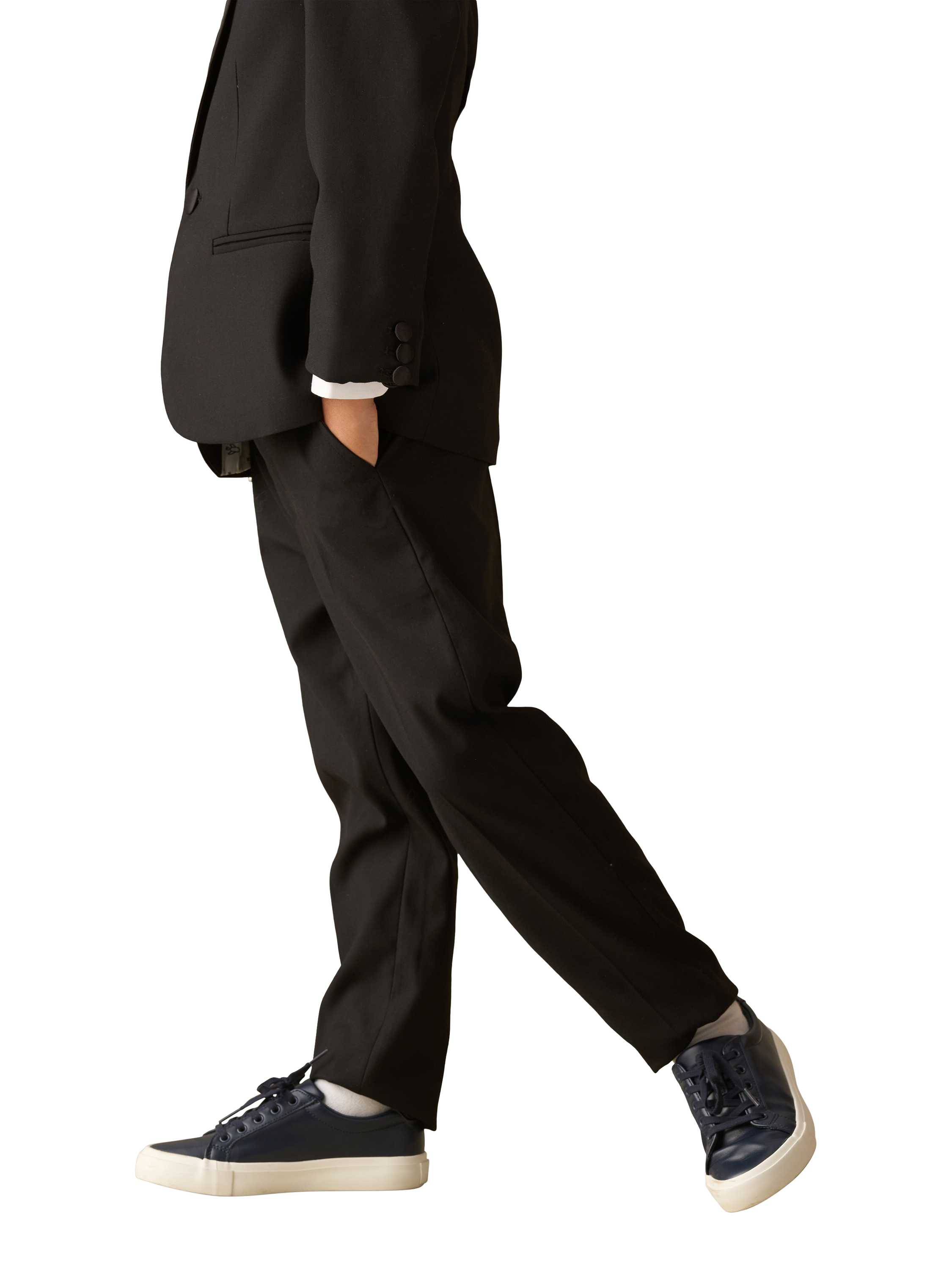 Product image 4 of 7, which shows Angel & Rocket Kids' Tuxedo Trousers, Black, 2 years