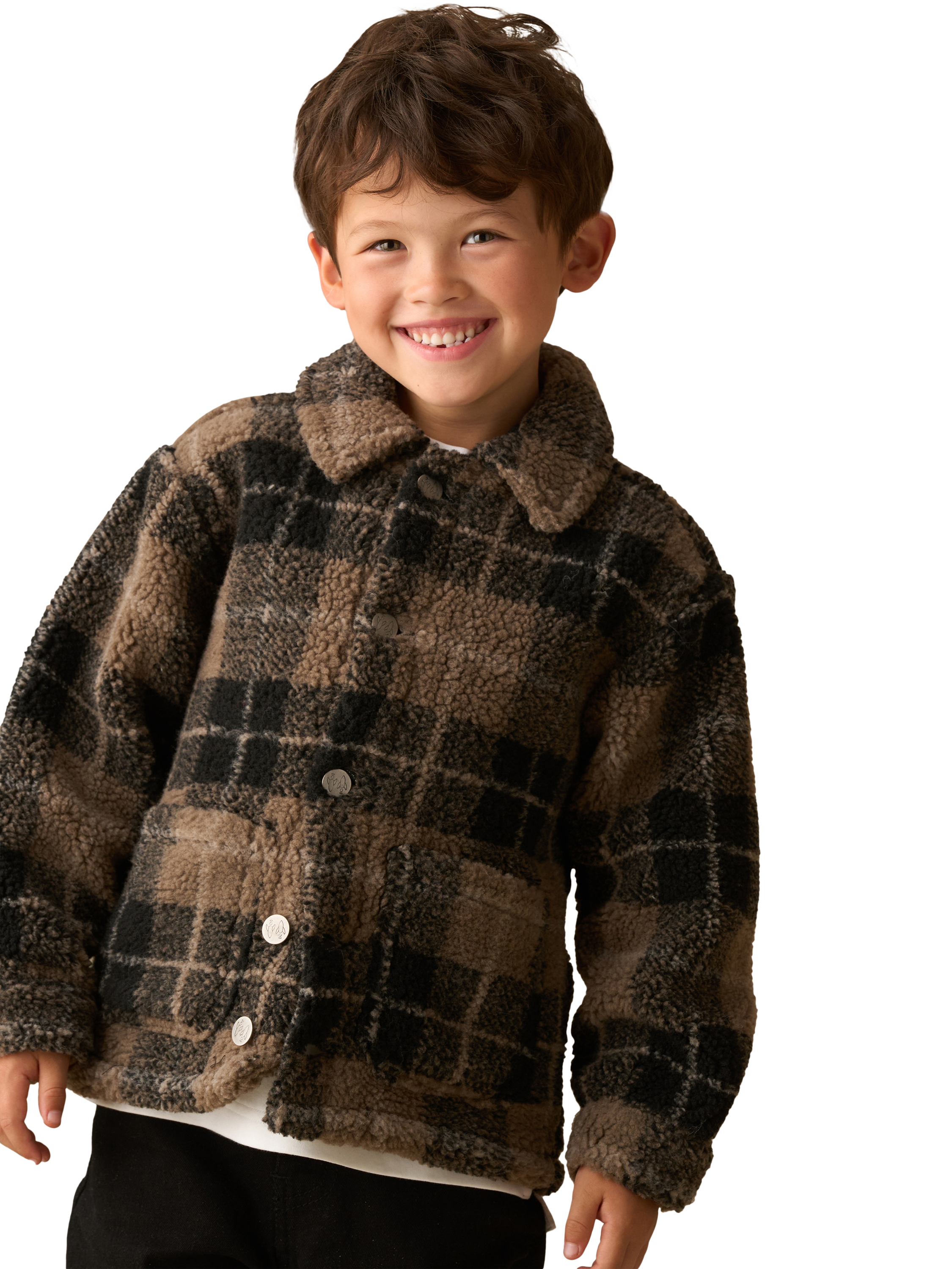 Product image 1 of 8, which shows Angel & Rocket Kids' Polar Fleece Jacket, Brown, 3 years