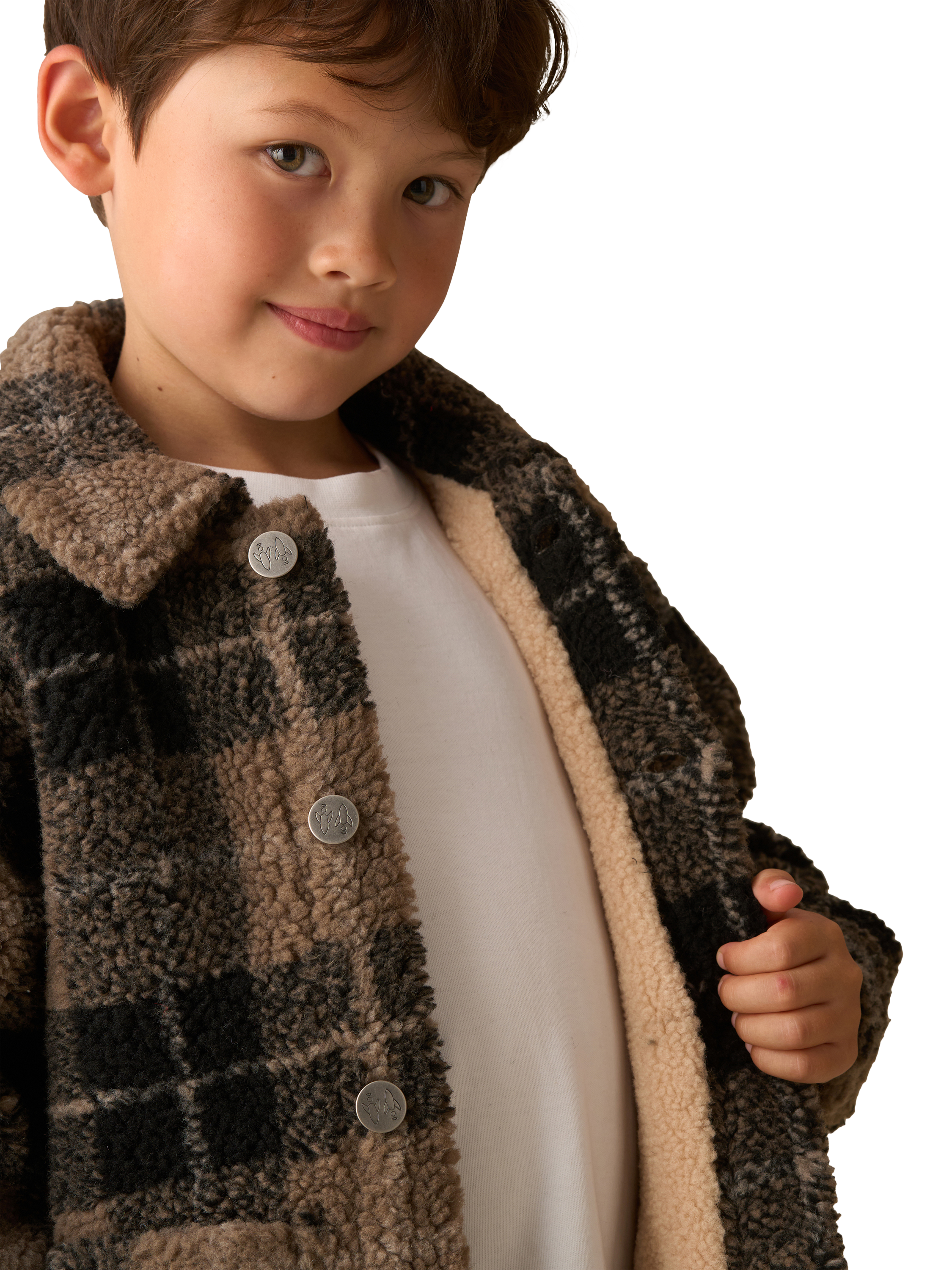 Product image 5 of 8, which shows Angel & Rocket Kids' Polar Fleece Jacket, Brown, 3 years