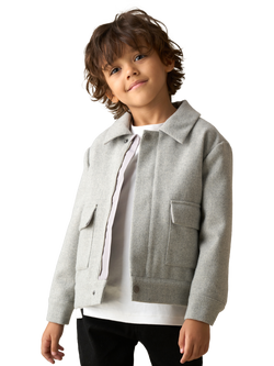 Angel & Rocket Kids' Varsity Jacket, Grey, Grey