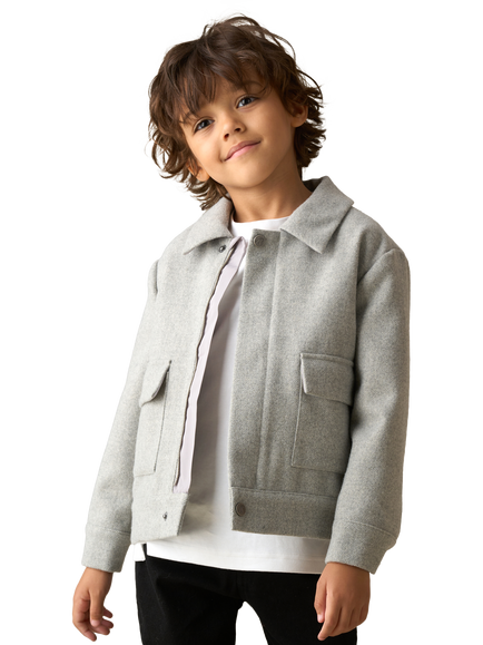 Angel & Rocket Kids' Varsity Jacket, Grey, Grey