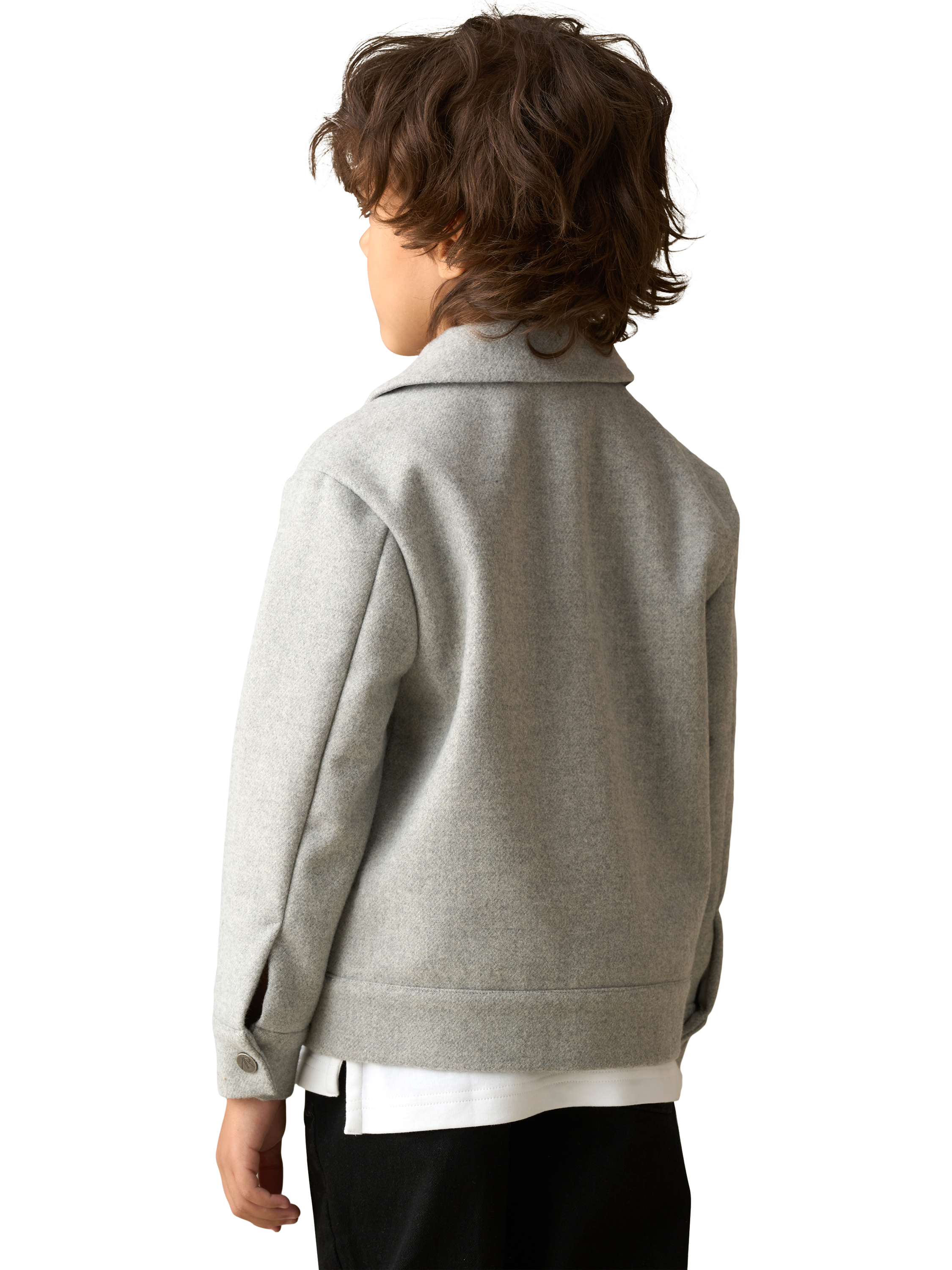 Product image 3 of 8, which shows Angel & Rocket Kids' Varsity Jacket, Grey, 3 years