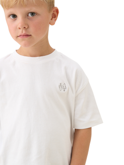 Angel & Rocket Kids' Cotton Relaxed Slub T-Shirt, White - view 2, White