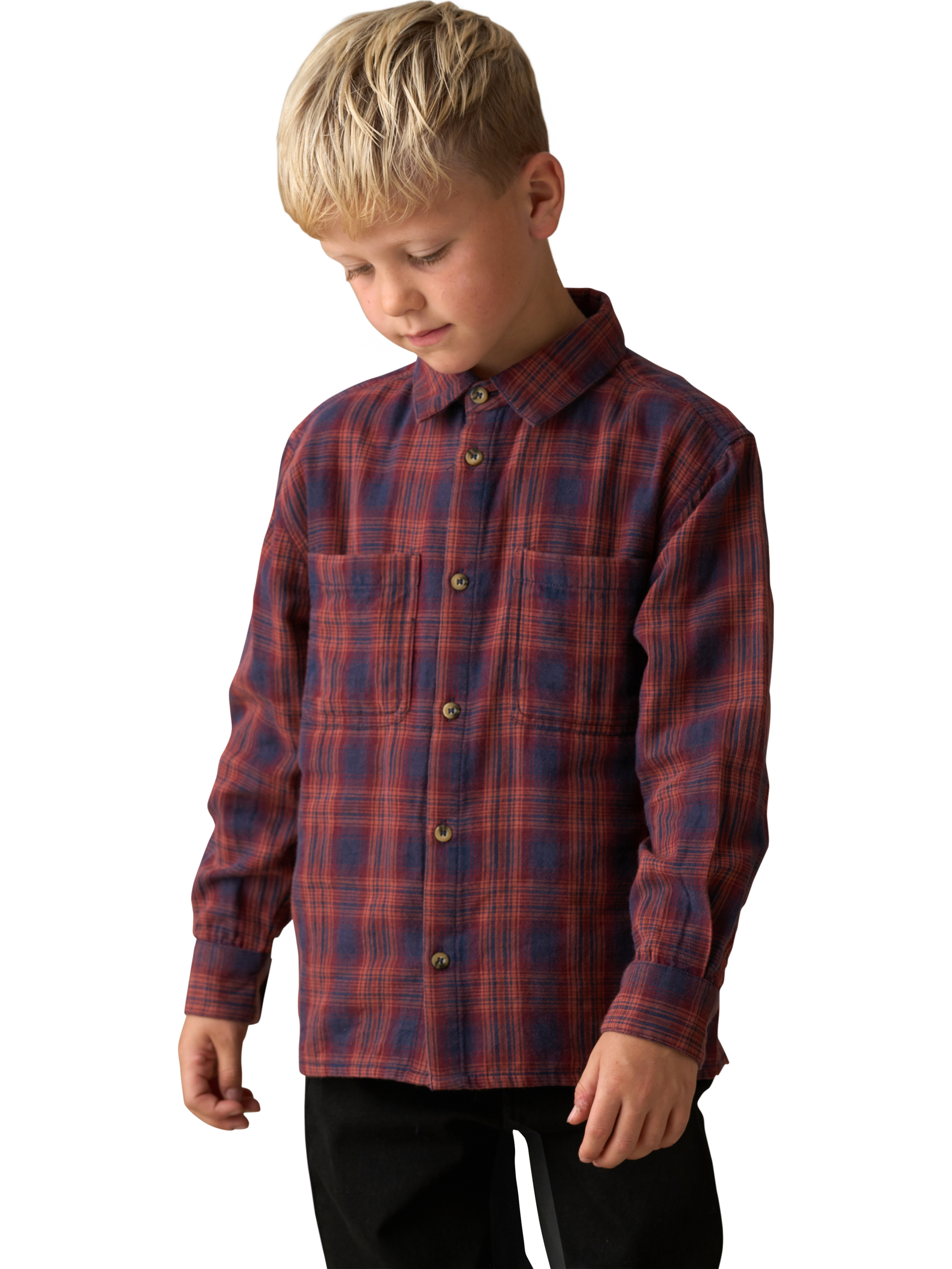 Product image 1 of 7, which shows Angel & Rocket Kids' Double Faced Shirt, Red, 3 years