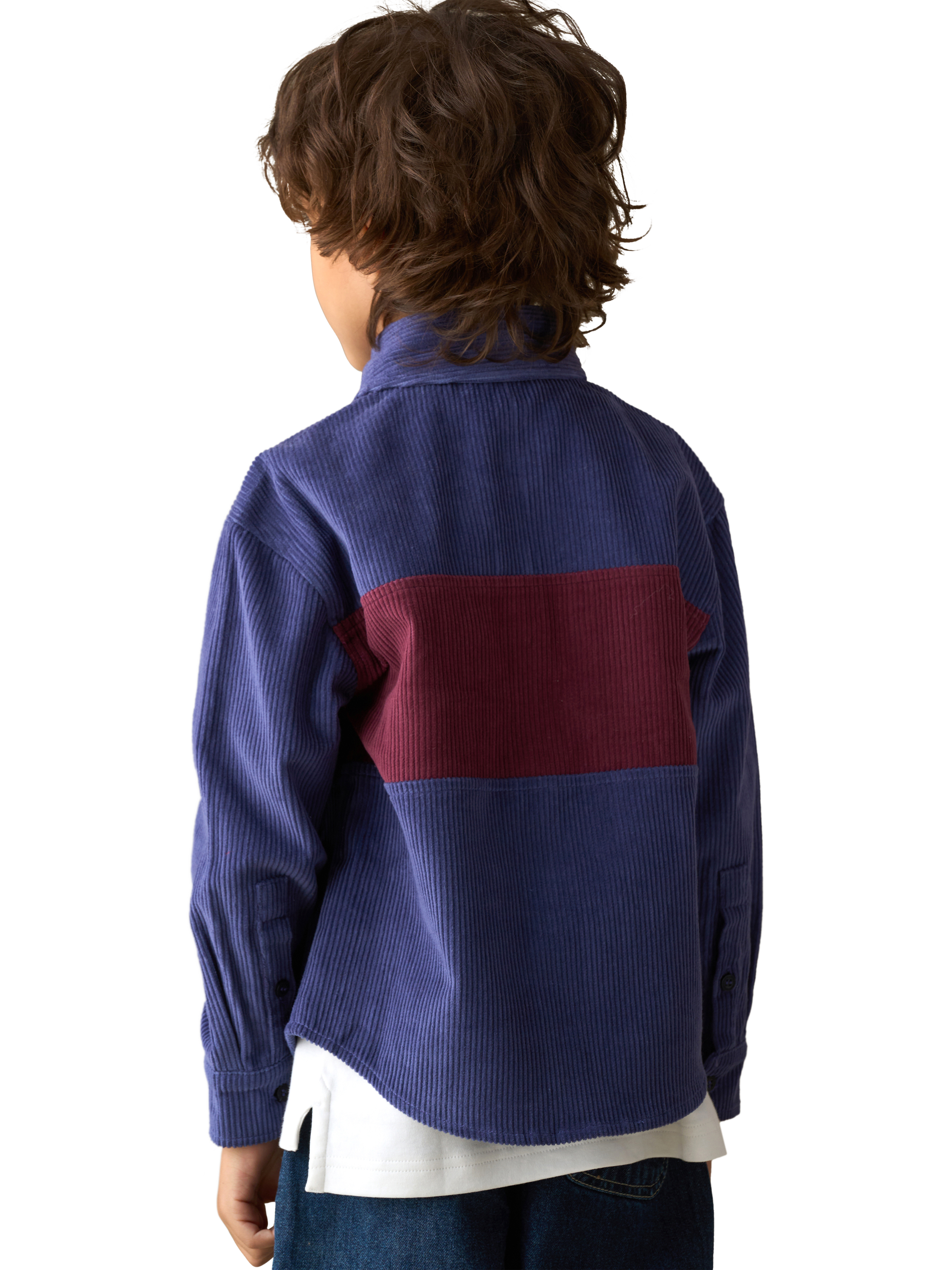 Product image 3 of 8, which shows Angel & Rocket Kids' Panel Cord Overshirt, Navy, 3 years