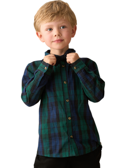 Angel & Rocket Kids' Cotton Plaid Bow Tie Shirt, Blue