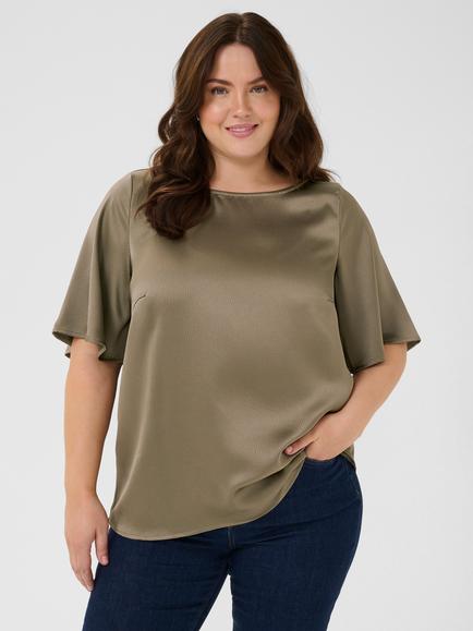 KAFFE Curve Dina Relaxed Fit Top, Morel, Morel