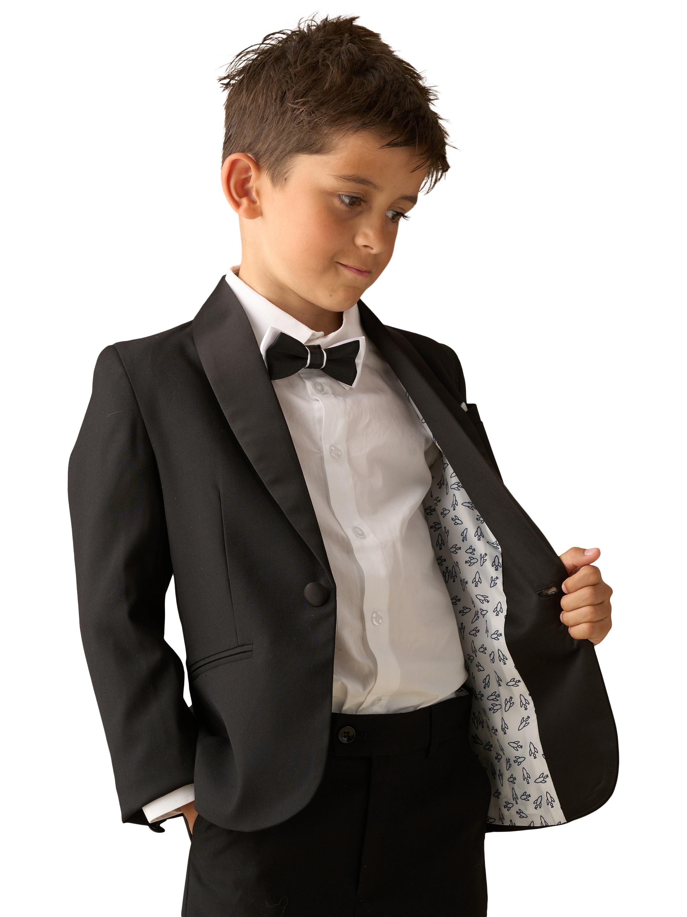 Product image 4 of 8, which shows Angel & Rocket Kids' Tuxedo Jacket, Black, 2 years