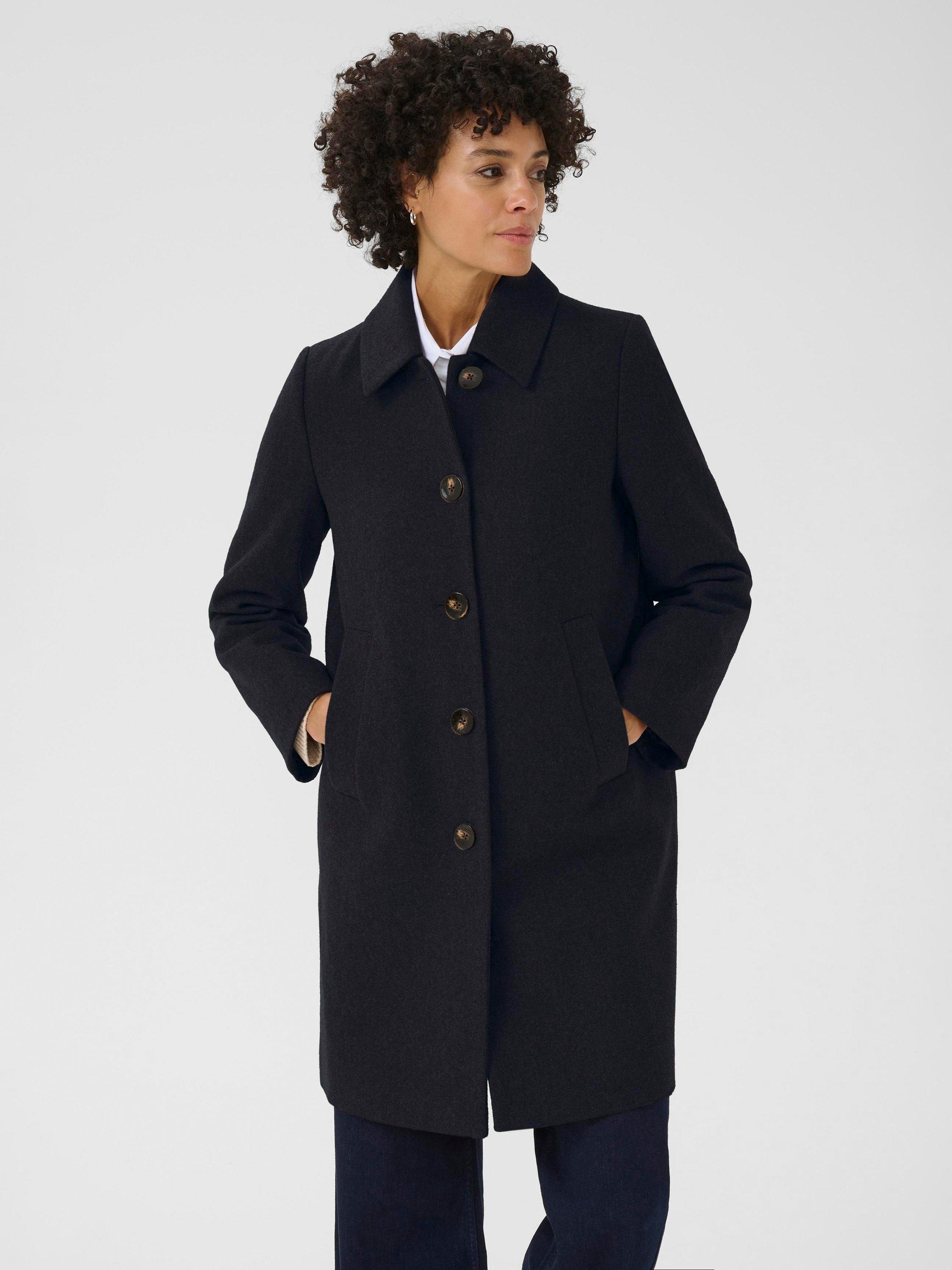 Product image 1 of 6, which shows Part Two Kamillas Wool Blend Coat, Dark Navy, 8
