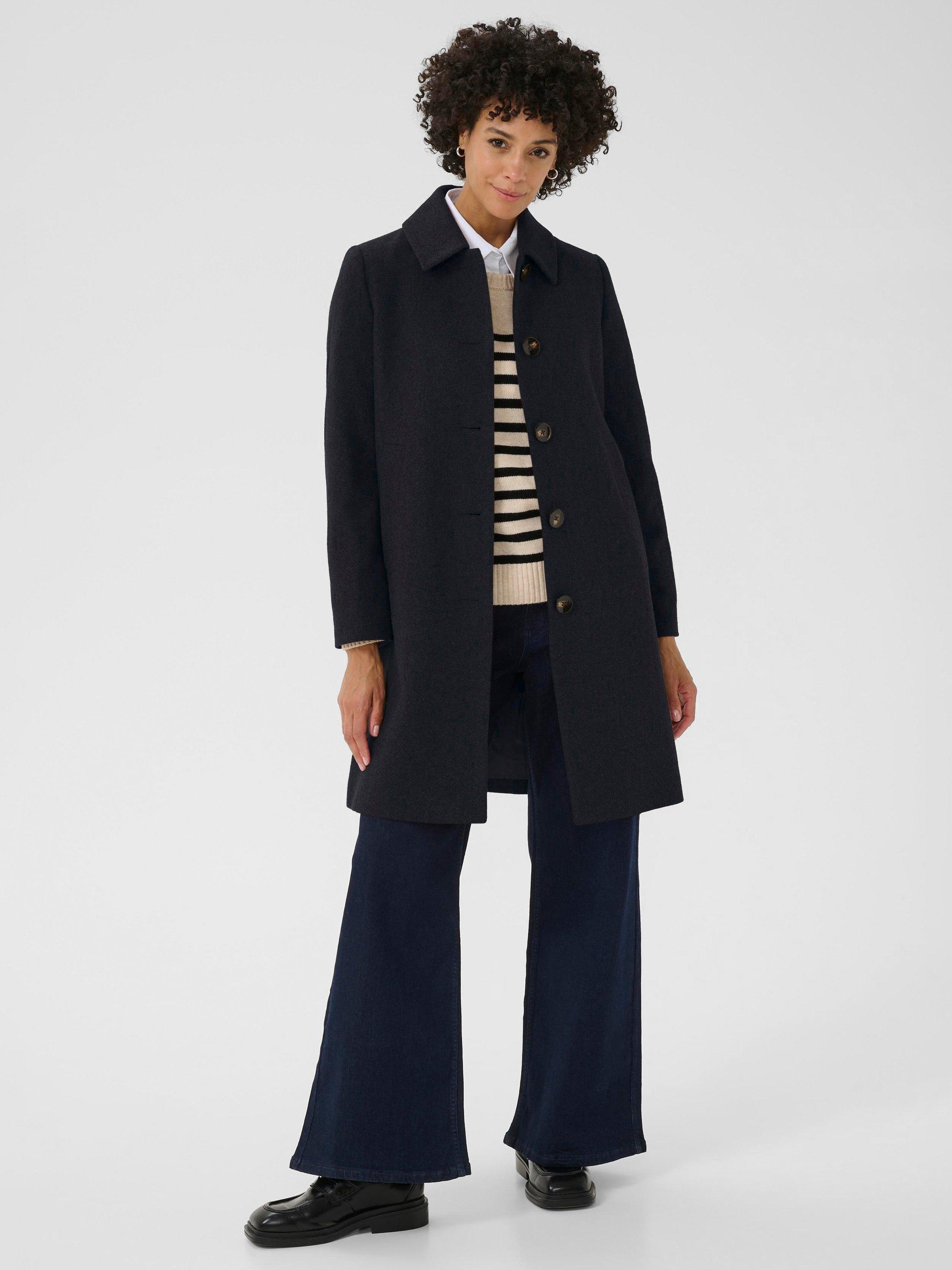 Product image 3 of 6, which shows Part Two Kamillas Wool Blend Coat, Dark Navy, 8