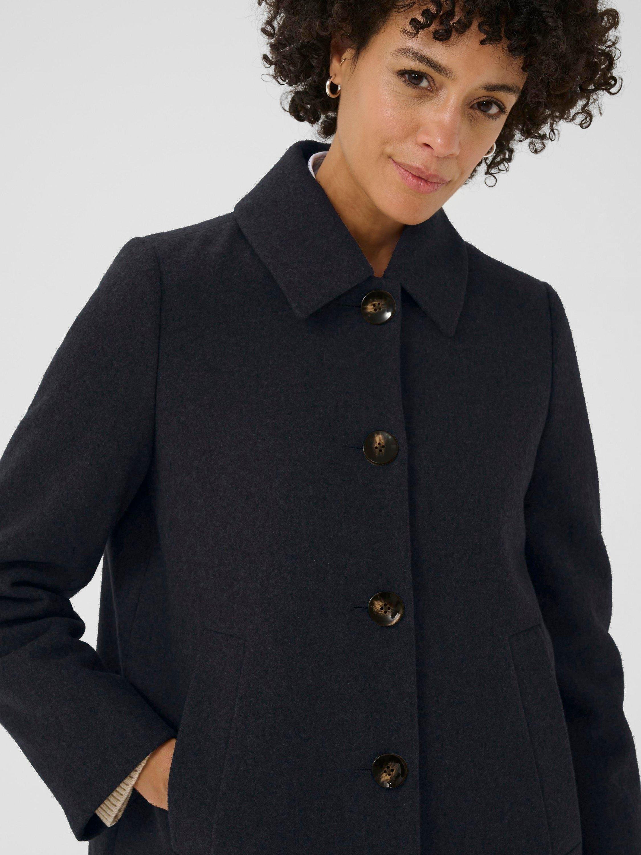 Product image 4 of 6, which shows Part Two Kamillas Wool Blend Coat, Dark Navy, 8