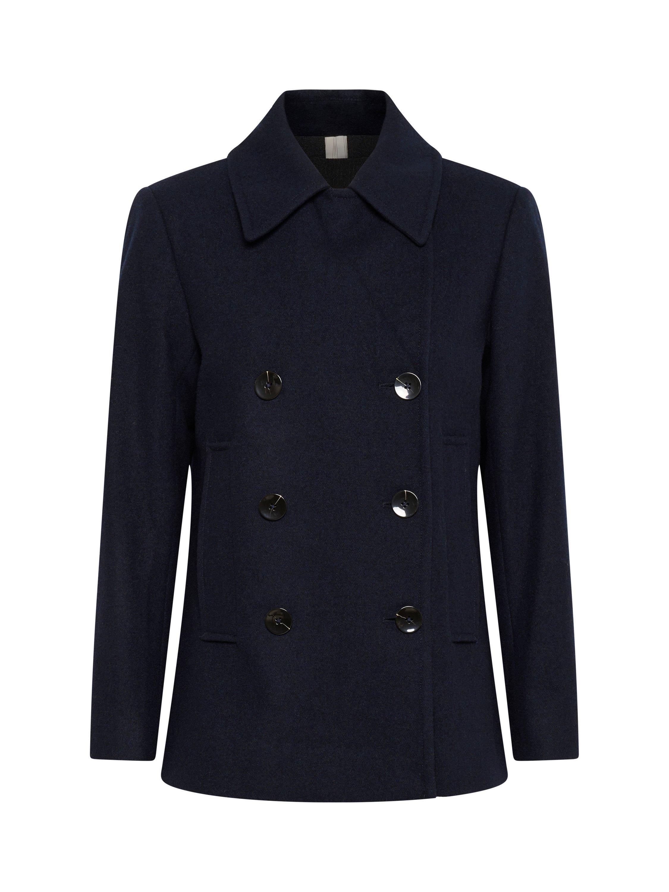 Product image 5 of 6, which shows Part Two Satina Double Breasted Wool Blend Coat, Dark Navy, 8