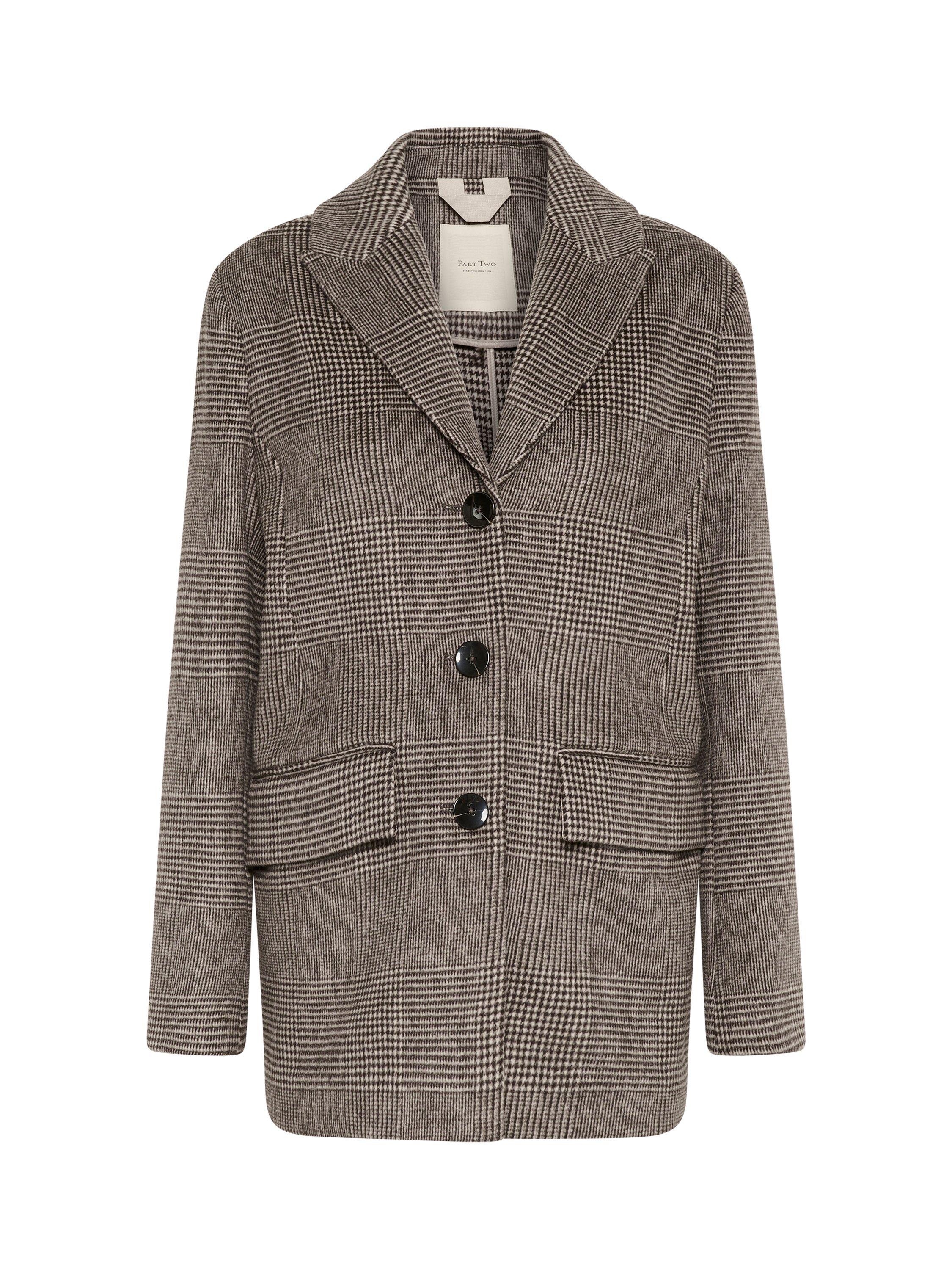 Product image 5 of 6, which shows Part Two Seline Check Wool Blend Blazer, Brown, 8