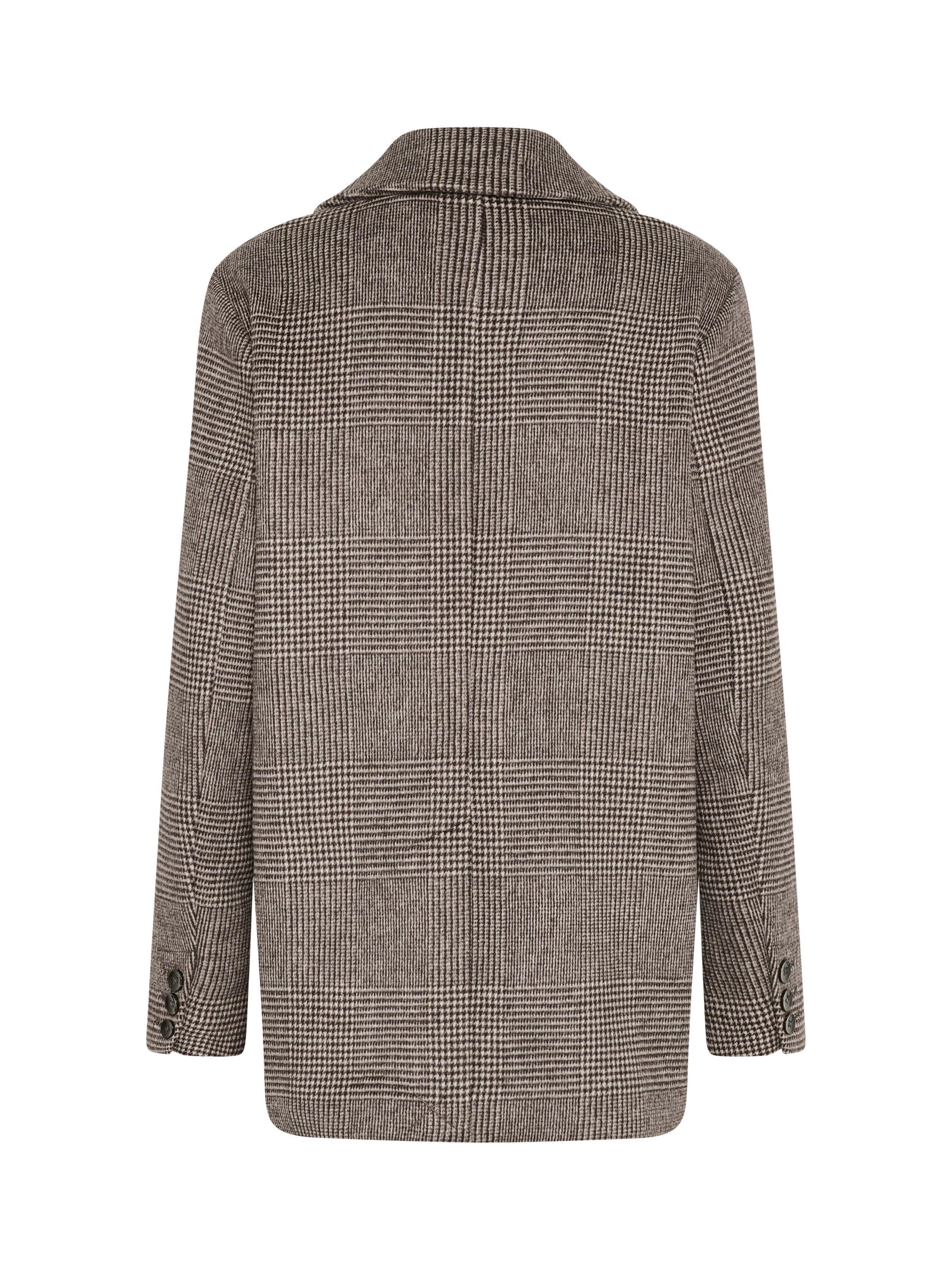 Product image 6 of 6, which shows Part Two Seline Check Wool Blend Blazer, Brown, 8