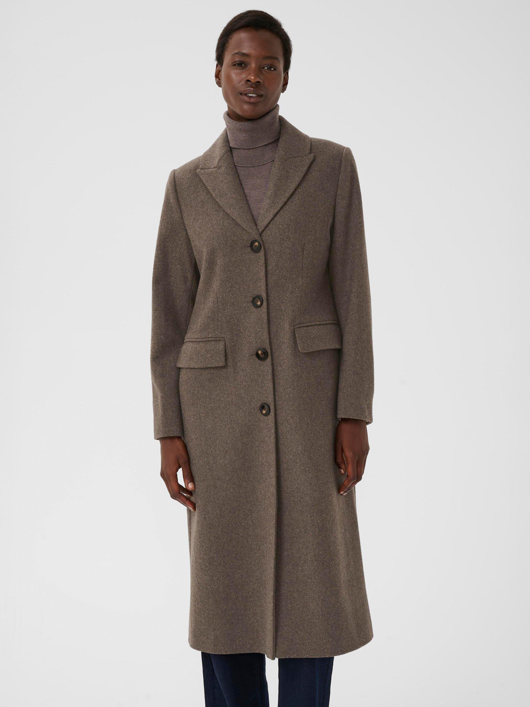 Product image 1 of 6, which shows Part Two Sirina Wool Blend Coat, Dark Walnut Melange, 8