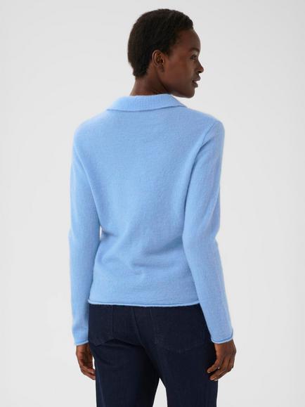 Part Two Silya Collared Wool Blend Jumper, Vista Blue - view 2, Vista Blue