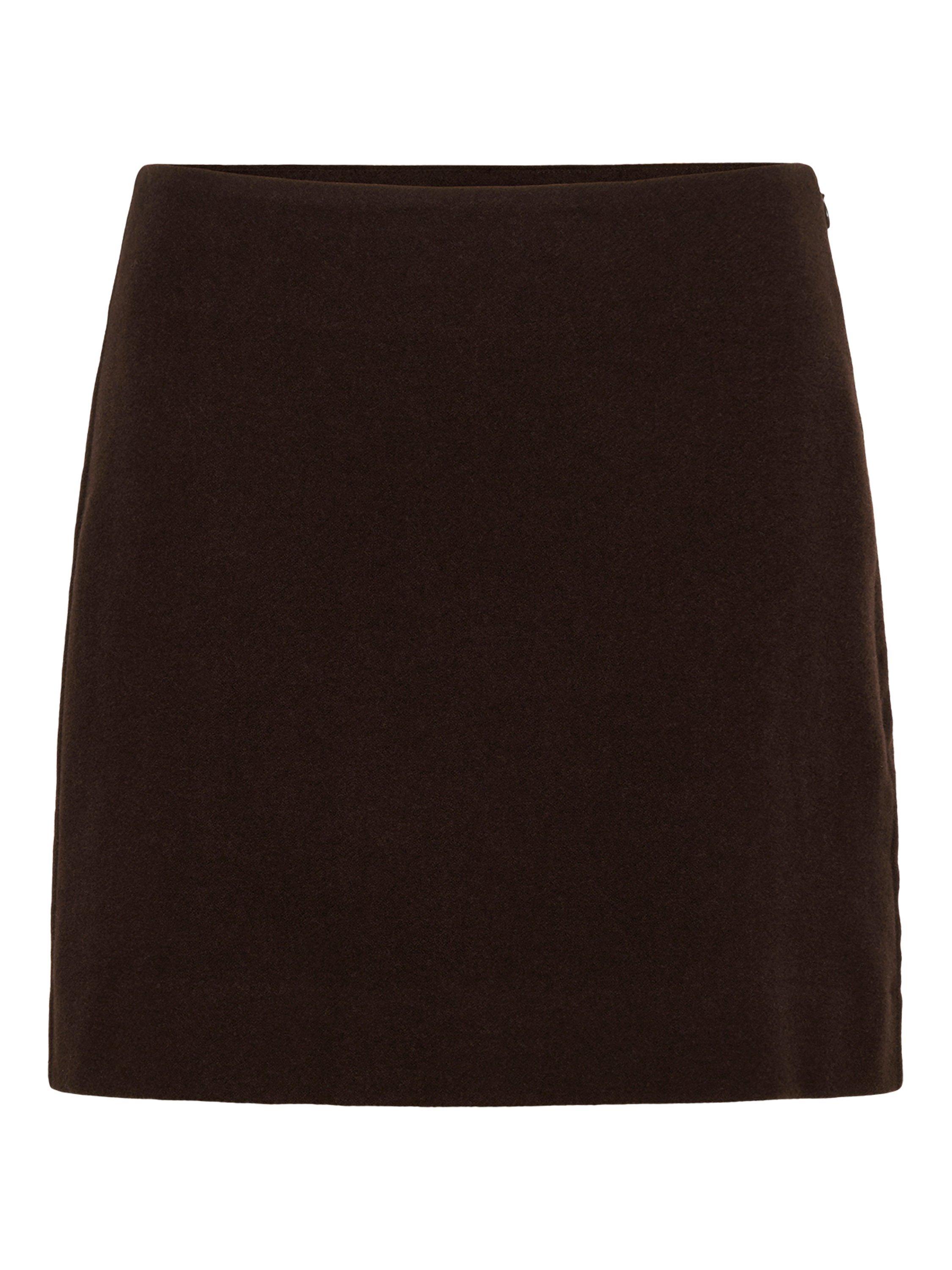 Product image 5 of 6, which shows Part Two Julissa Wool Blend Mini Skirt, Ganache, 8