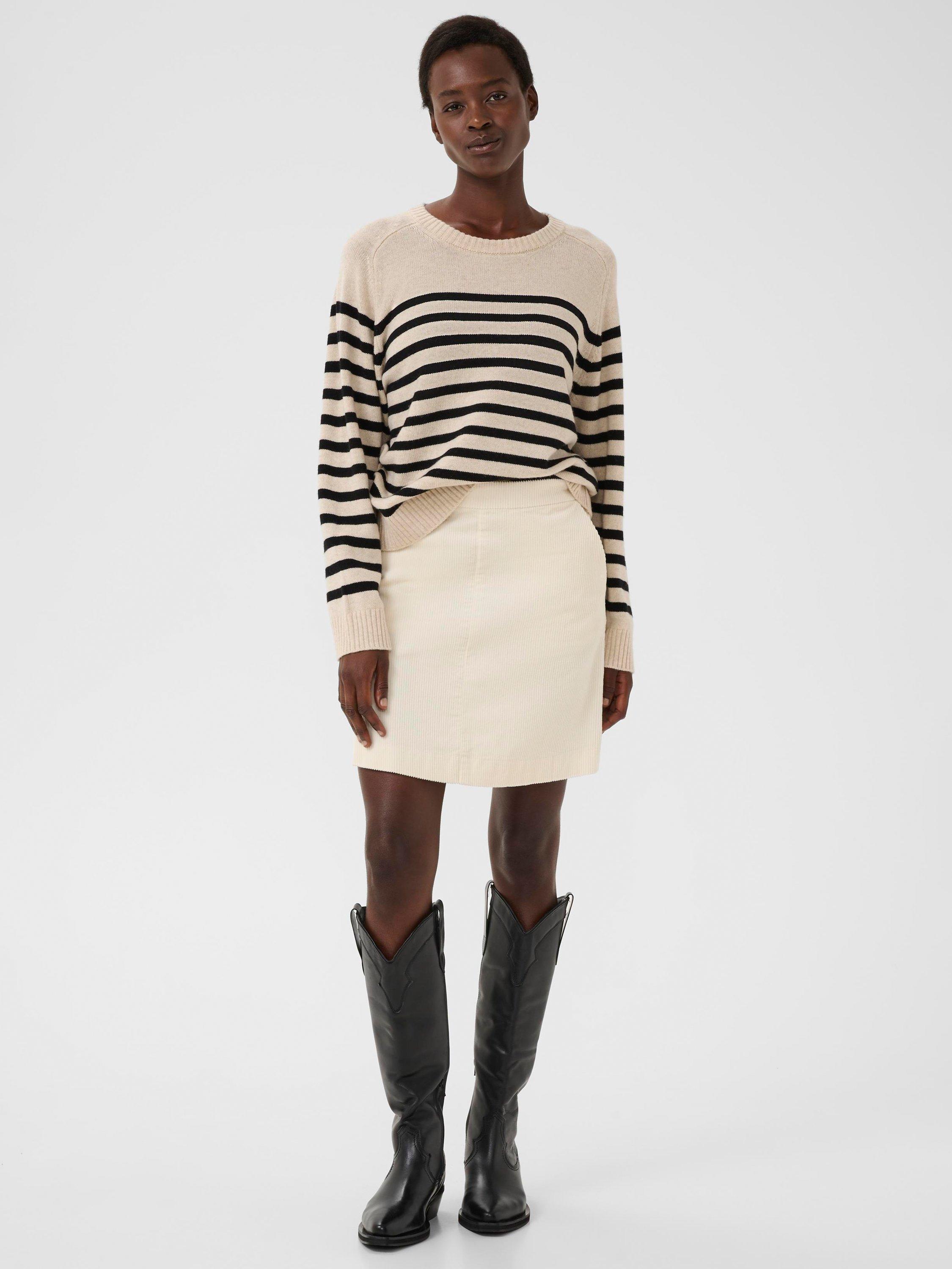 Product image 3 of 6, which shows Part Two Lings Corduroy Mini Skirt, Eggnog, 8