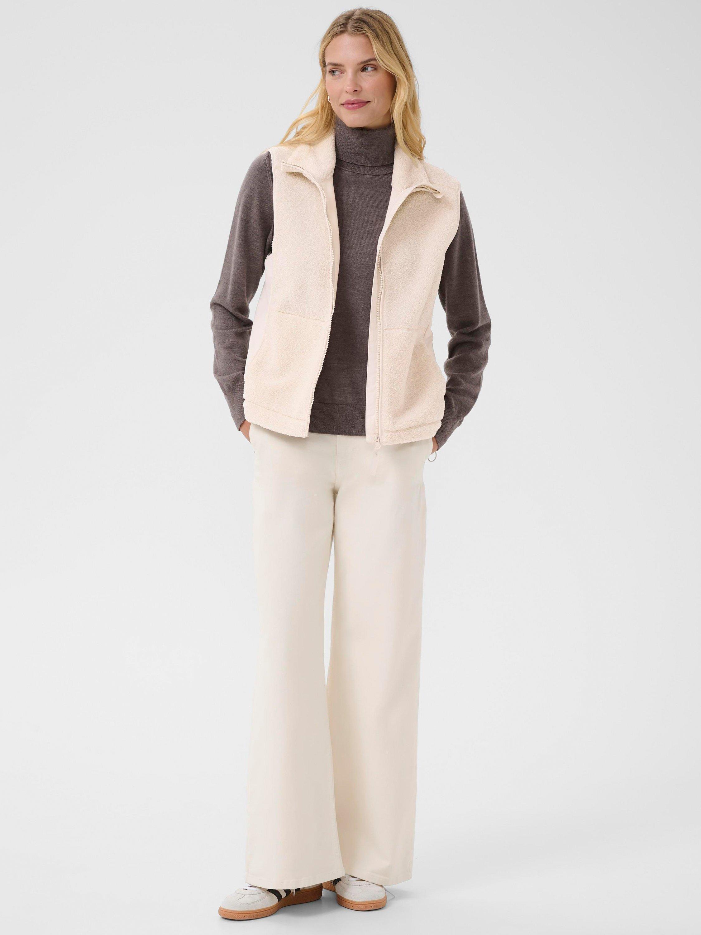 Product image 3 of 6, which shows Part Two Sasja Zip Fleece Gilet, Moonbeam, 8