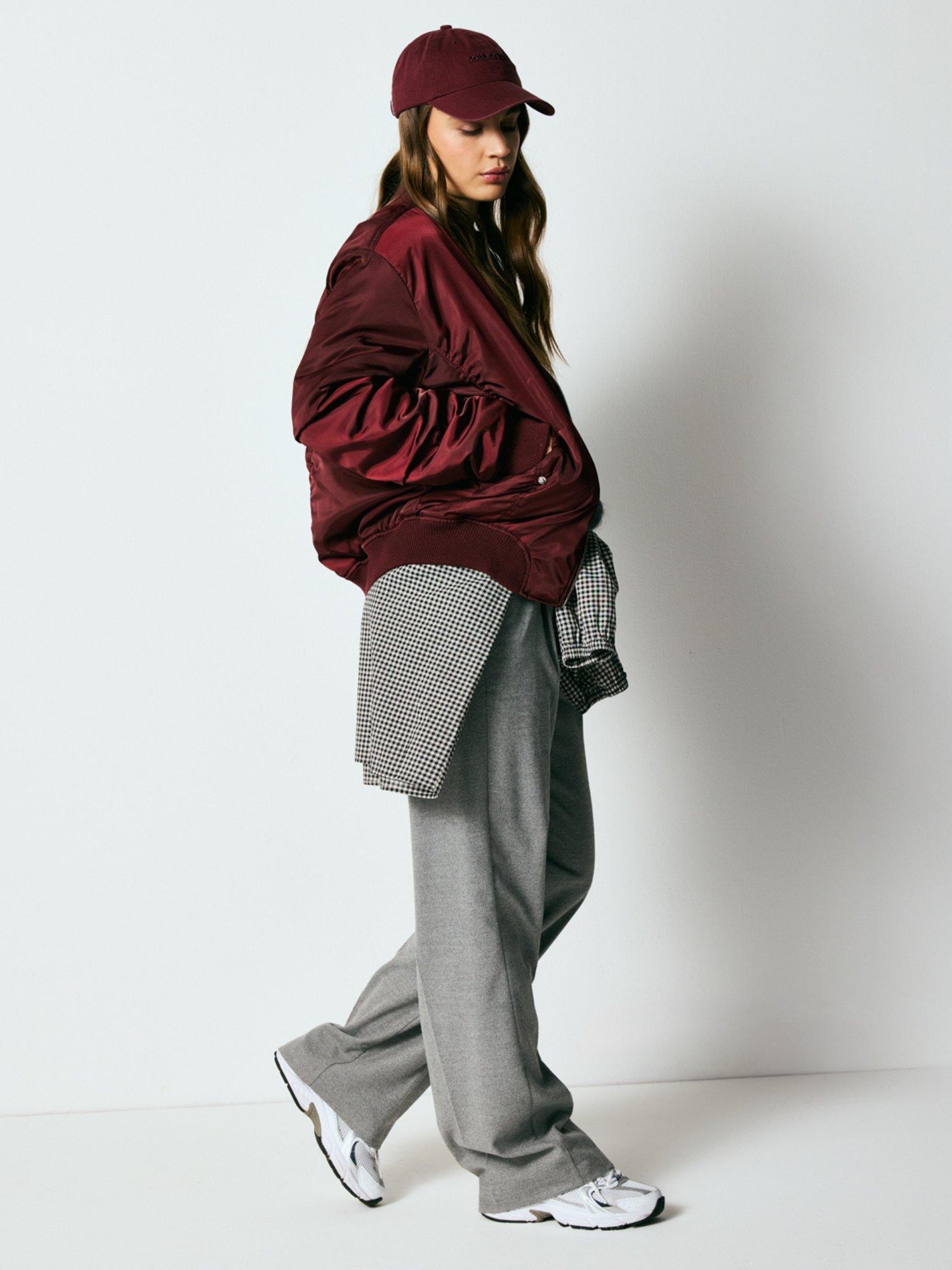 Product image 7 of 10, which shows Smith & Soul Stretch Collar Bomber Jacket, Bordeaux, XS