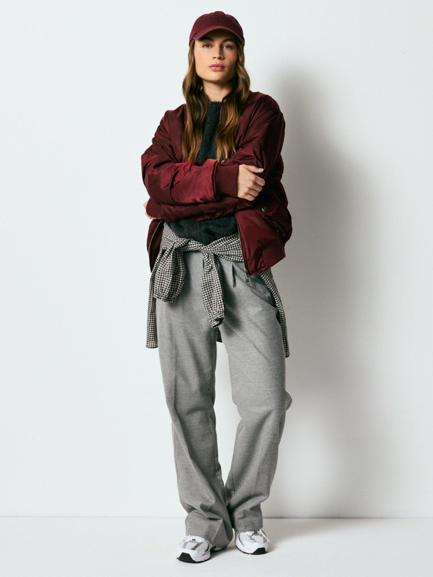 Product image 8 of 10, which shows Smith & Soul Stretch Collar Bomber Jacket, Bordeaux, XS