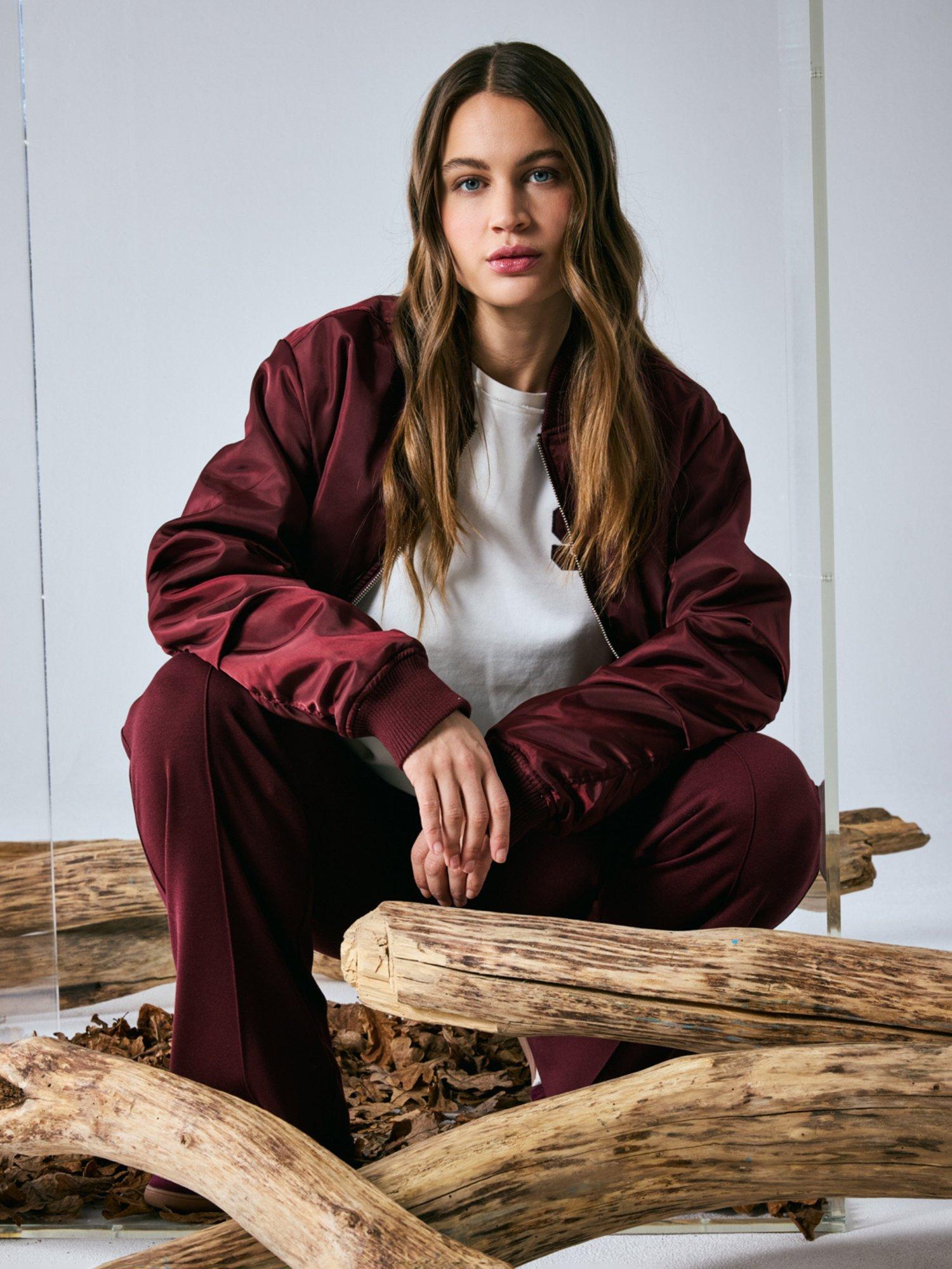 Product image 9 of 10, which shows Smith & Soul Stretch Collar Bomber Jacket, Bordeaux, XS