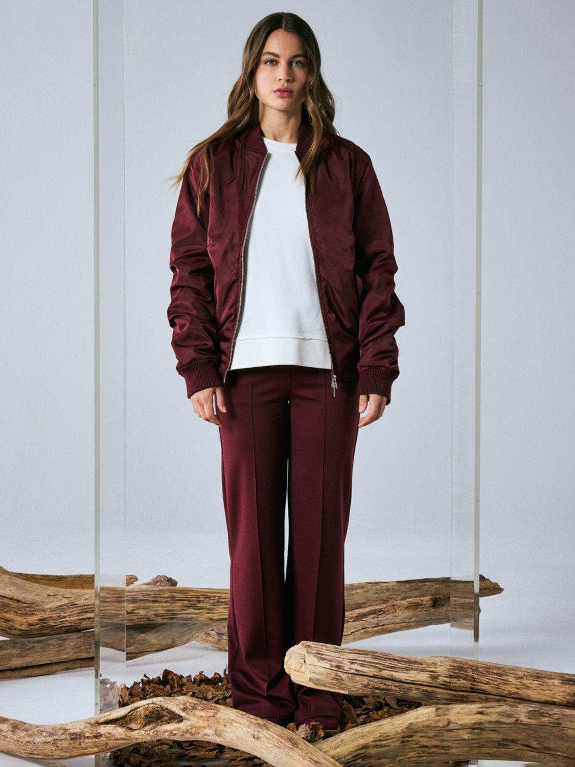 Product image 10 of 10, which shows Smith & Soul Stretch Collar Bomber Jacket, Bordeaux, XS