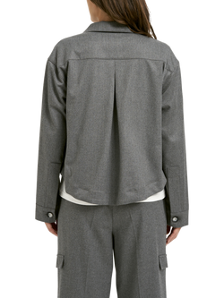Smith & Soul Boxy Cropped Cargo Jacket, Grey Melange - view 2, Grey Melange