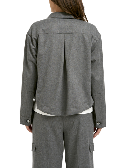 Smith & Soul Boxy Cropped Cargo Jacket, Grey Melange - view 2, Grey Melange