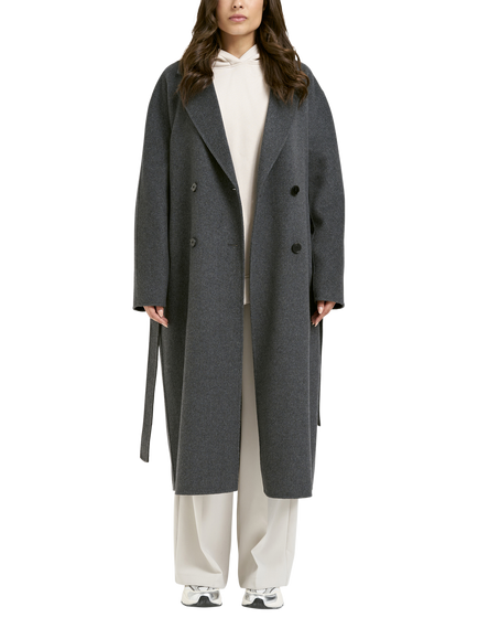 Smith & Soul Double Breasted Wool Blend Coat, Grey Melange, Grey Melange