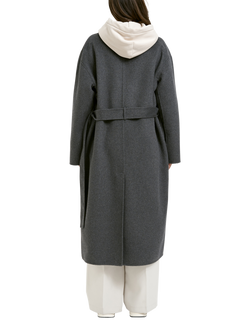 Smith & Soul Double Breasted Wool Blend Coat, Grey Melange - view 2, Grey Melange