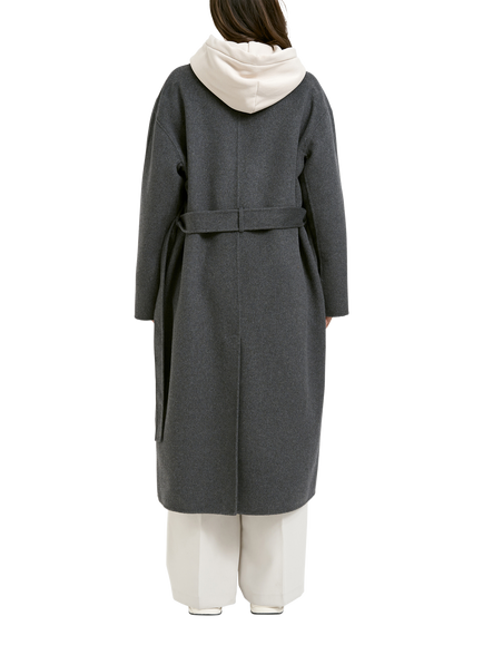 Smith & Soul Double Breasted Wool Blend Coat, Grey Melange - view 2, Grey Melange