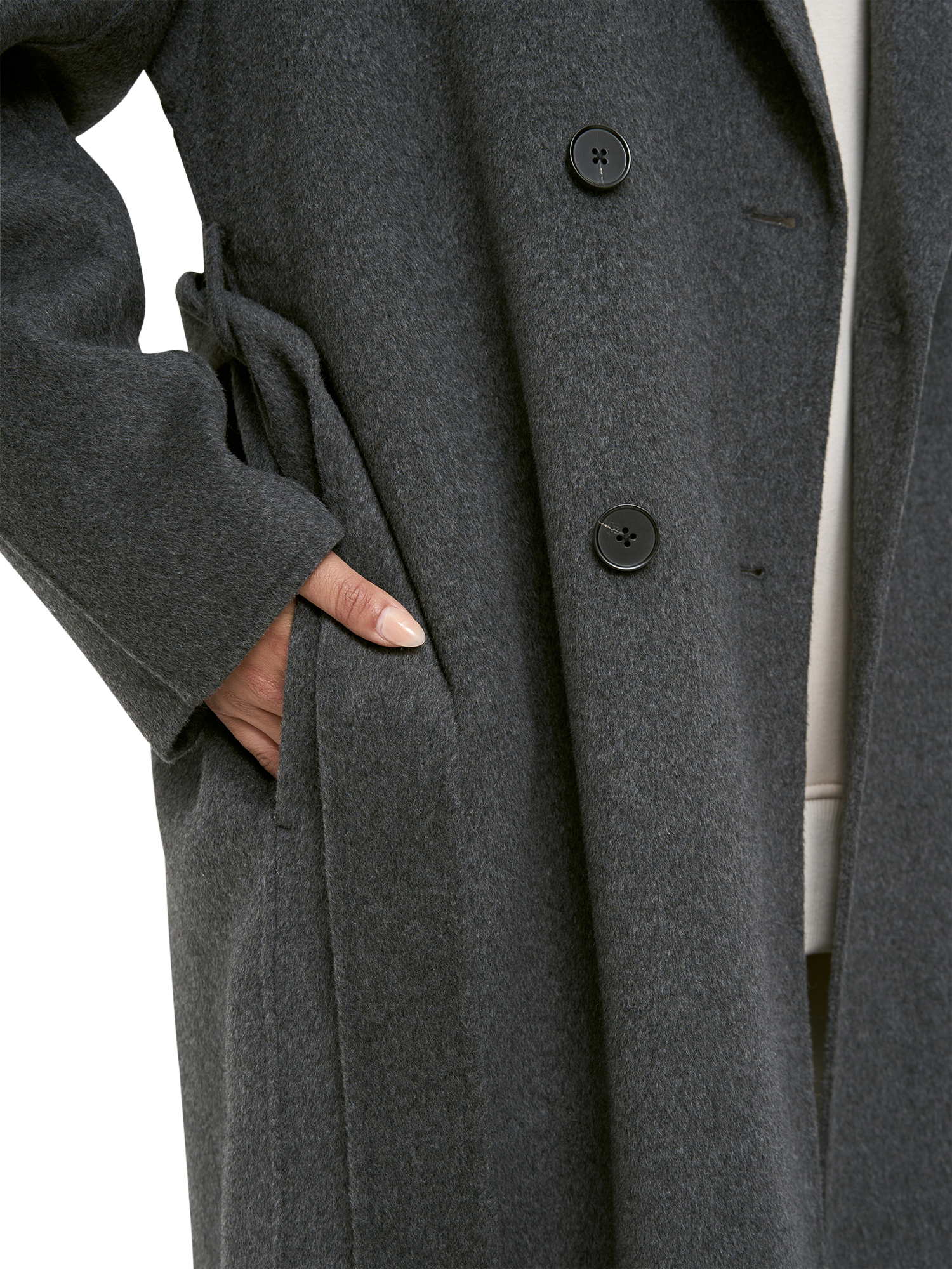 Product image 5 of 5, which shows Smith & Soul Double Breasted Wool Blend Coat, Grey Melange, XS