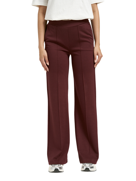 Smith & Soul Jersey Wide Leg Trousers, Bordeaux
